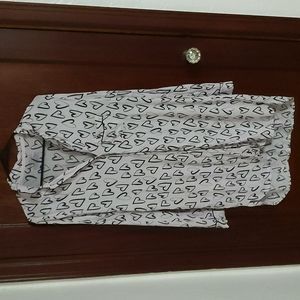 Victoria Secret Heart Button Down Shirt Night Gown Size Medium